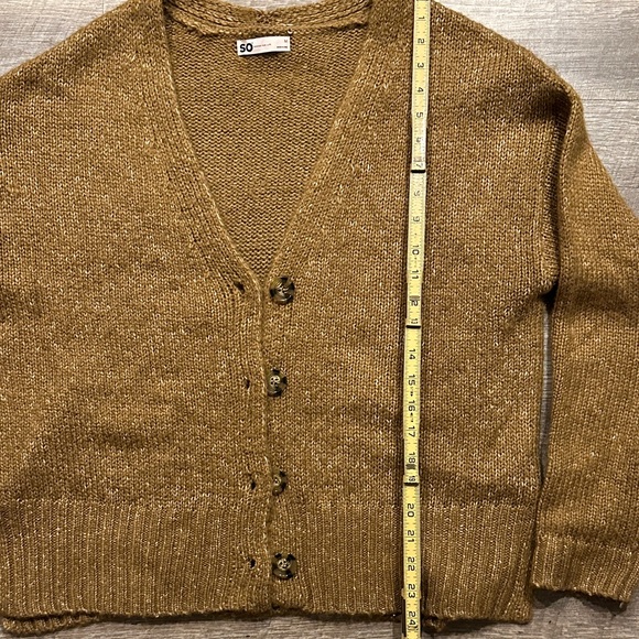 SO Brown speckled Cardigan Sweater Size Medium - Picture 7 of 9